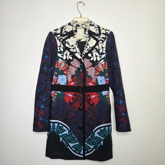 Anthropologie Elevenses Florilege Trench Coat 8 - Picture 2 of 7